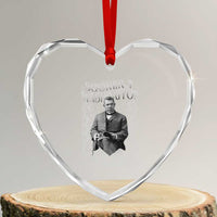 Booker Taliaferro Washington Heart Crystal Glass Ornament African American Educator Black History