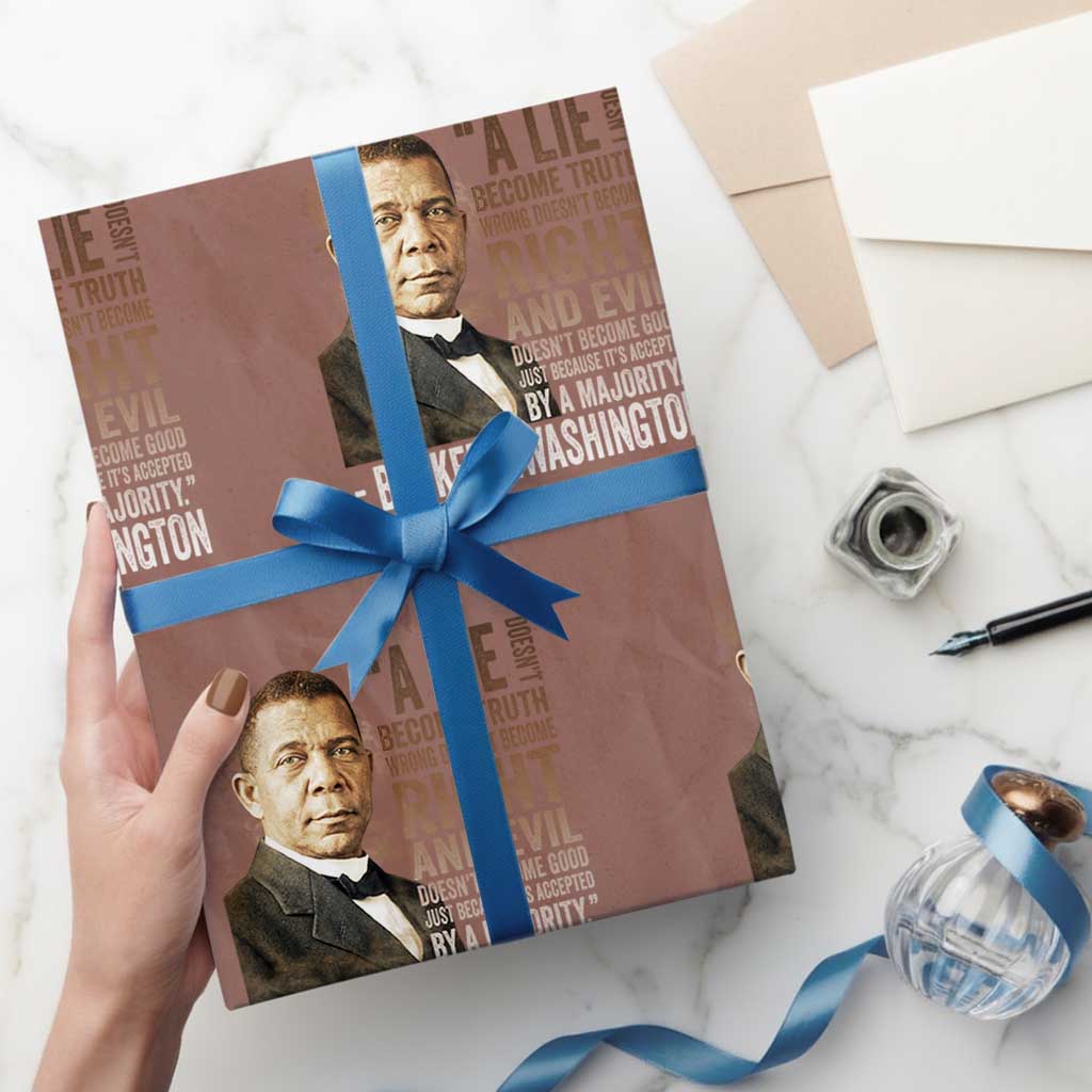 Booker Taliaferro Washington Wrapping Paper Roll A Lie Doesn't Become Truth Black History Month