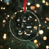 Bookish Black Cat Crystal Glass Ornament Funny Librarian Cat Lover Gift