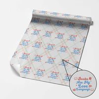 Books Are My Love Language Wrapping Paper Roll Bookish Patriot Gift