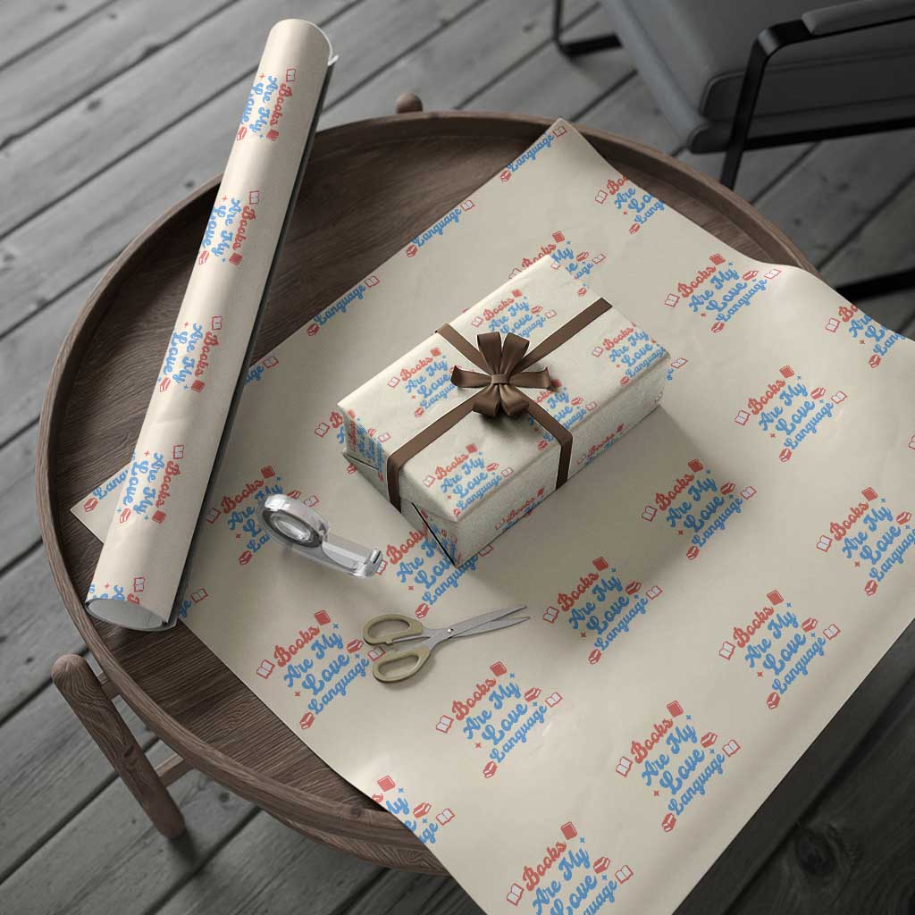 Books Are My Love Language Wrapping Paper Roll Bookish Patriot Gift