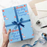 Books Are My Love Language Wrapping Paper Roll Bookish Patriot Gift