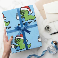 Bookworm Christmas Wrapping Paper Roll Reading Book Lover - Wonder Print Shop