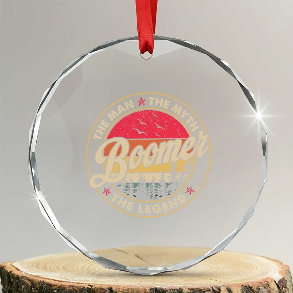 Boomers Generation Crystal Glass Ornament The Man The Myth The Legend - Wonder Print Shop