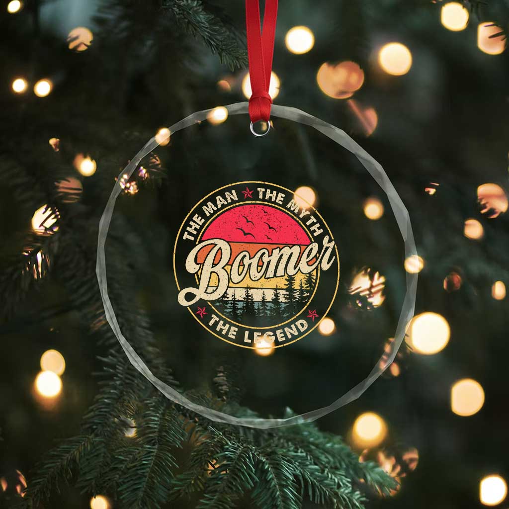 Boomers Generation Crystal Glass Ornament The Man The Myth The Legend - Wonder Print Shop