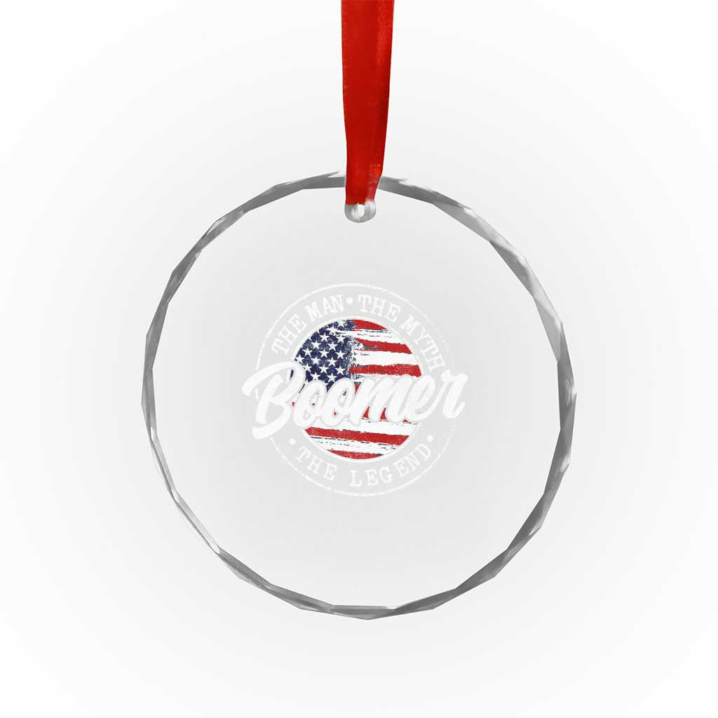 Boomers Generation Crystal Glass Ornament Vintage The Man The Myth The Legend American Flag TS10