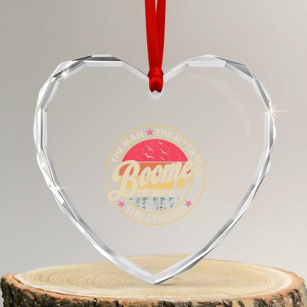 Boomers Generation Heart Crystal Glass Ornament The Man The Myth The Legend - Wonder Print Shop