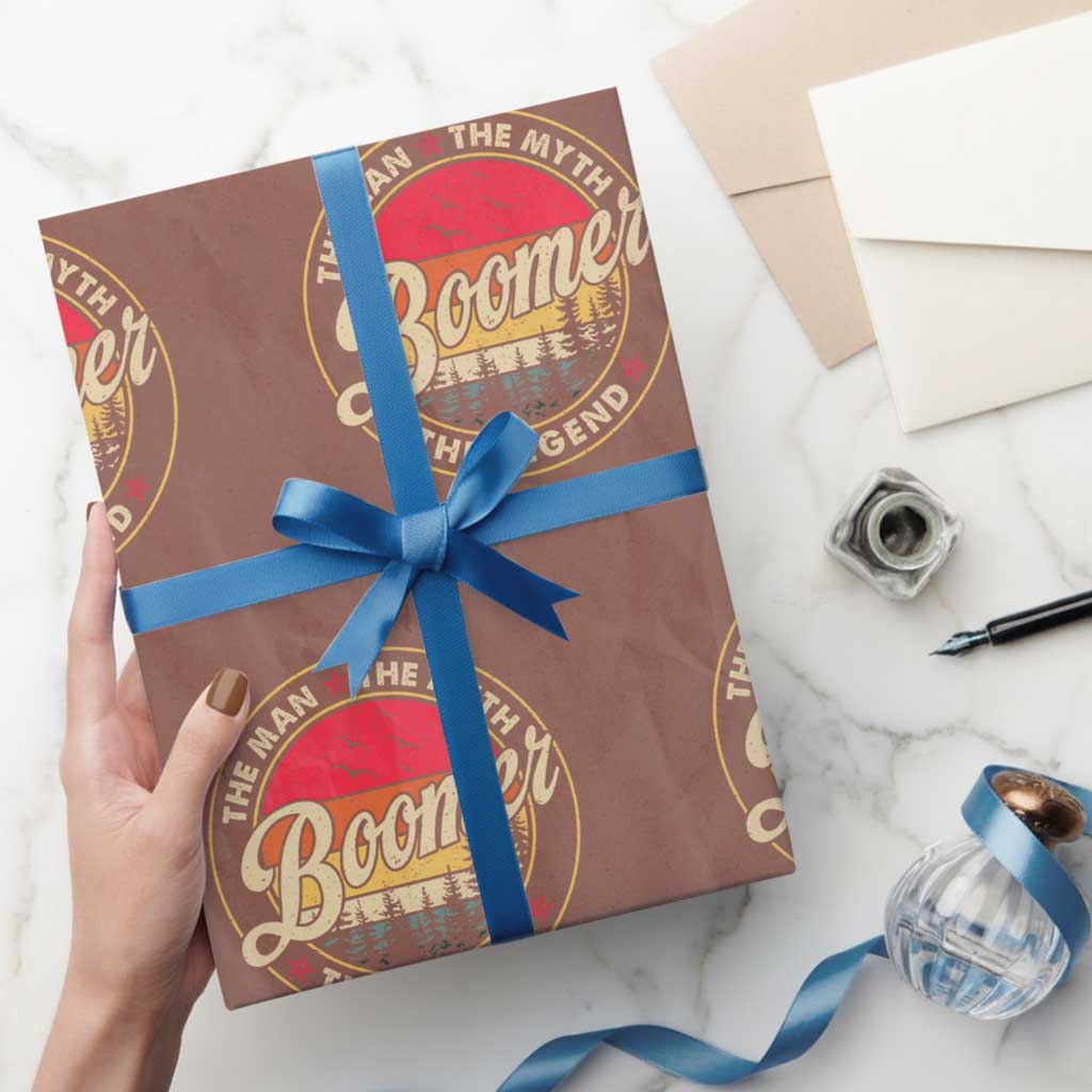 Boomers Generation Wrapping Paper Roll The Man The Myth The Legend - Wonder Print Shop