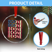 Boone Name Lover American Flag USA Stars Stripes Crystal Glass Ornament