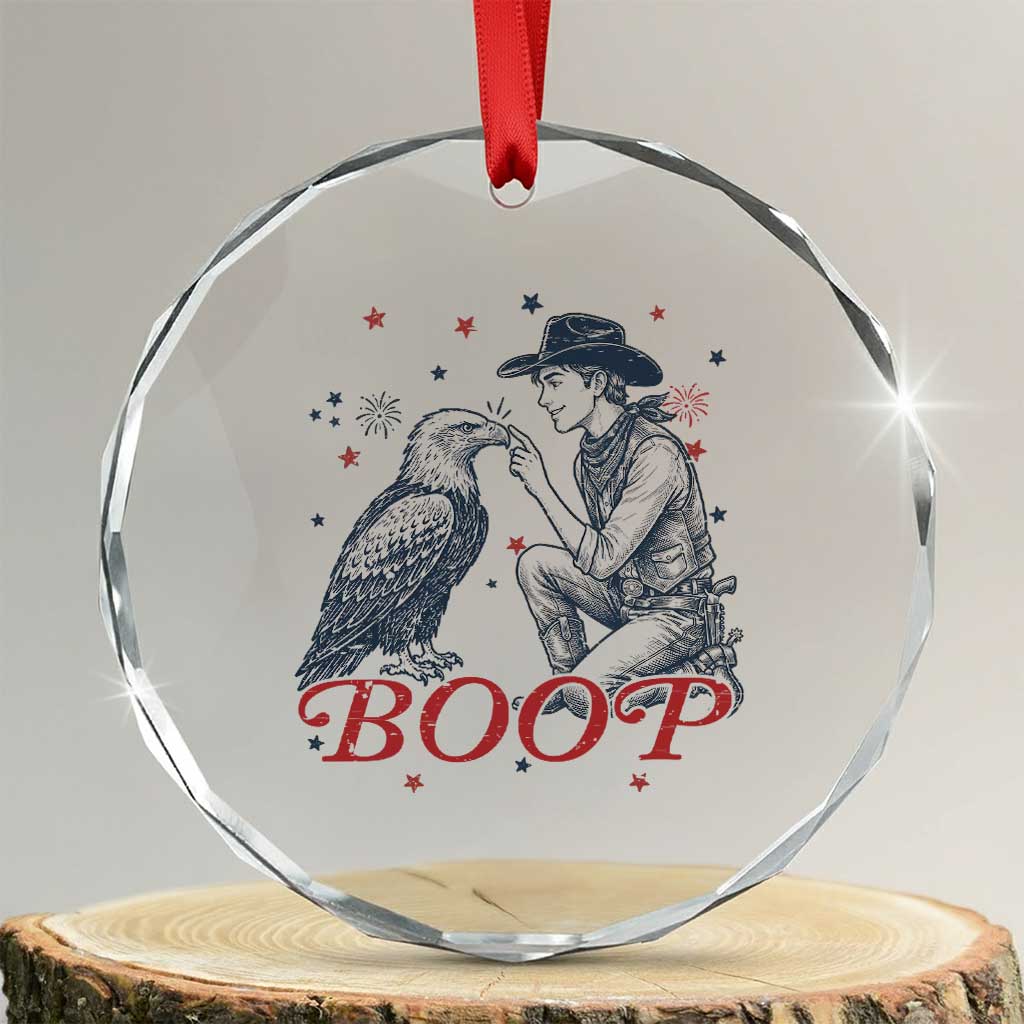 Boop Eagle Crystal Glass Ornament Western Cowboy Patriotic 4th of July