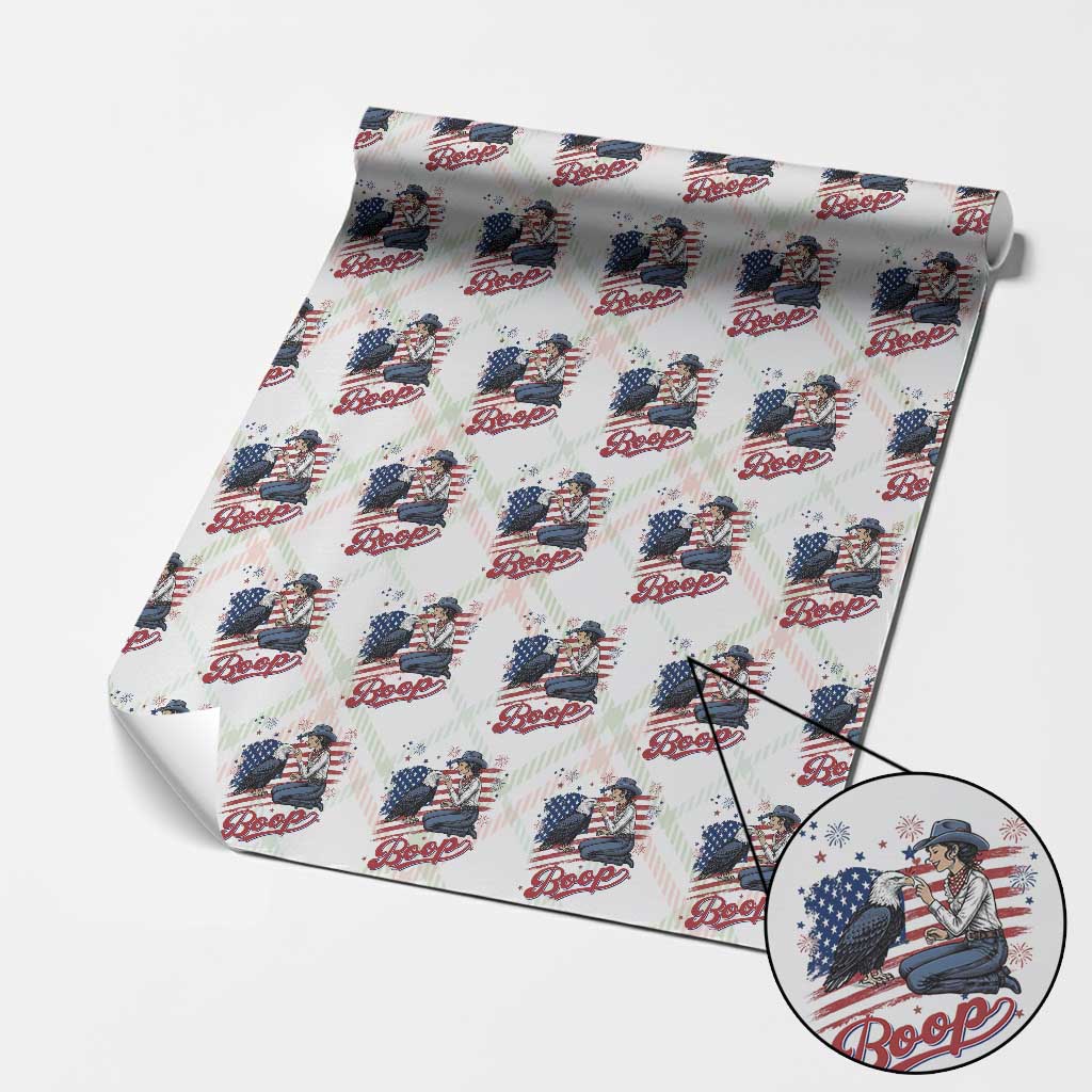 Boop Eagle Wrapping Paper Roll Western Cowgirl Patriotic USA American 4th of July