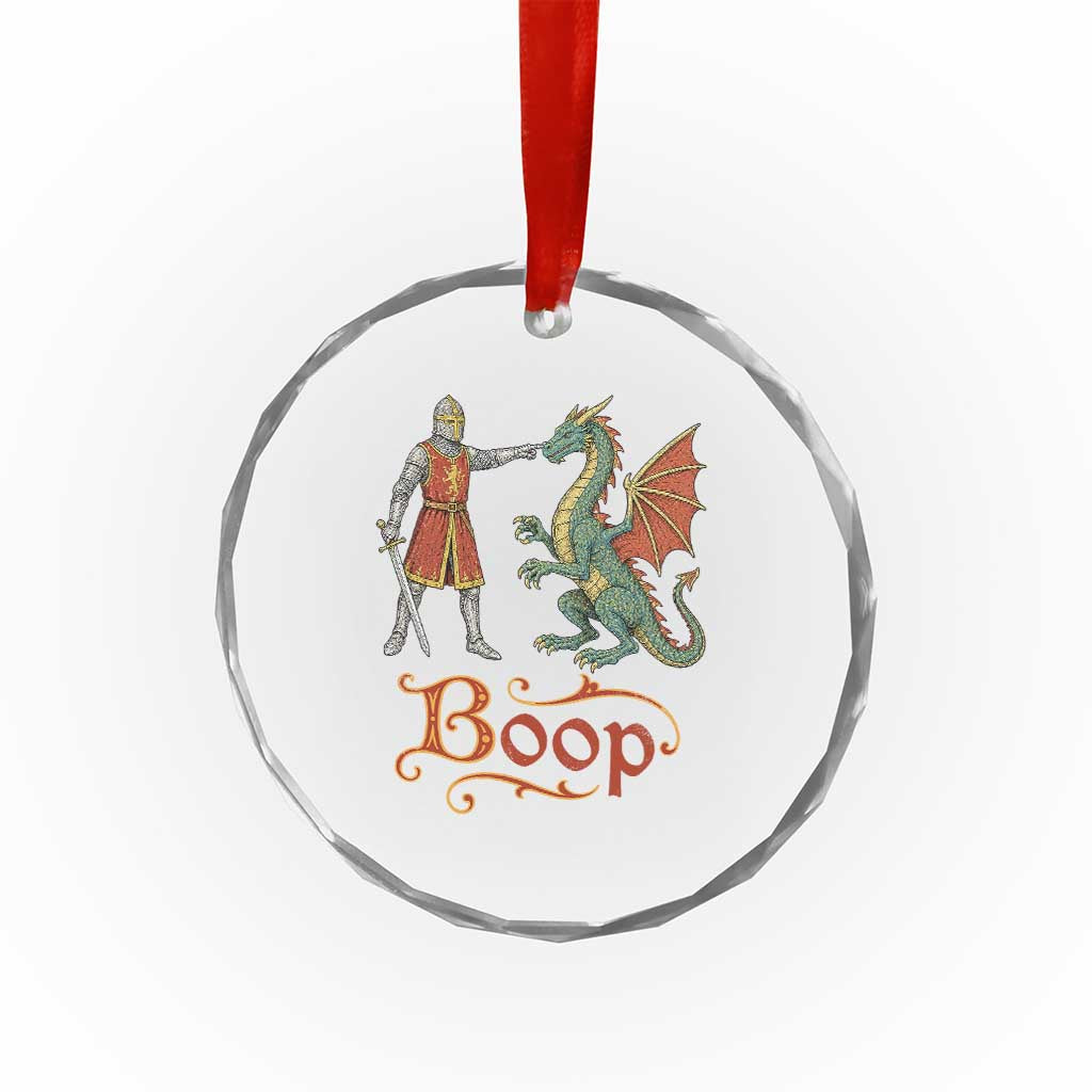 Boop Medieval Knight Dragon Crystal Glass Ornament Funny Ren Faire Dark Fantasy