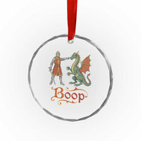 Boop Medieval Knight Dragon Crystal Glass Ornament Funny Ren Faire Dark Fantasy