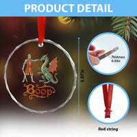 Boop Medieval Knight Dragon Crystal Glass Ornament Funny Ren Faire Dark Fantasy