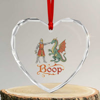 Boop Medieval Knight Dragon Heart Crystal Glass Ornament Funny Ren Faire Dark Fantasy