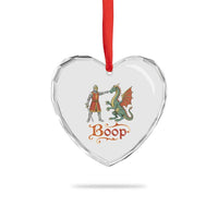 Boop Medieval Knight Dragon Heart Crystal Glass Ornament Funny Ren Faire Dark Fantasy