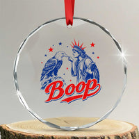 Boop Statue of Liberty and Eagle 4th of July Crystal Glass Ornament