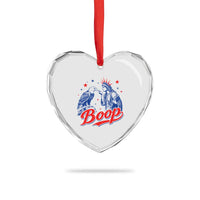 Boop Statue of Liberty and Eagle 4th of July Heart Crystal Glass Ornament