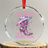 Boots and Bling Its A Cowgirl Thing Crystal Glass Ornament