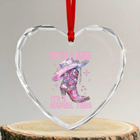Boots and Bling Its A Cowgirl Thing Heart Crystal Glass Ornament