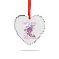 Boots and Bling Its A Cowgirl Thing Heart Crystal Glass Ornament