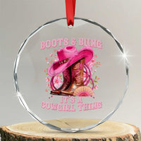Boots and Bling Its A Cowgirl Thing Western Cowgirl Crystal Glass Ornament