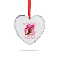 Boots and Bling Its A Cowgirl Thing Western Cowgirl Heart Crystal Glass Ornament
