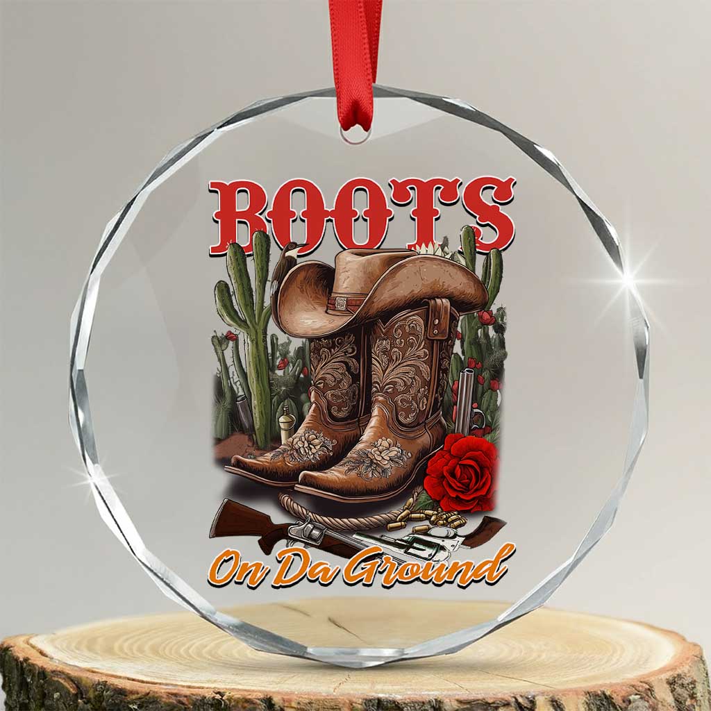 Boots On The Ground Crystal Glass Ornament Cowgirl Line Dance Western Cowboy - Wonder Print Shop