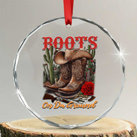 Boots On The Ground Crystal Glass Ornament Cowgirl Line Dance Western Cowboy TS02