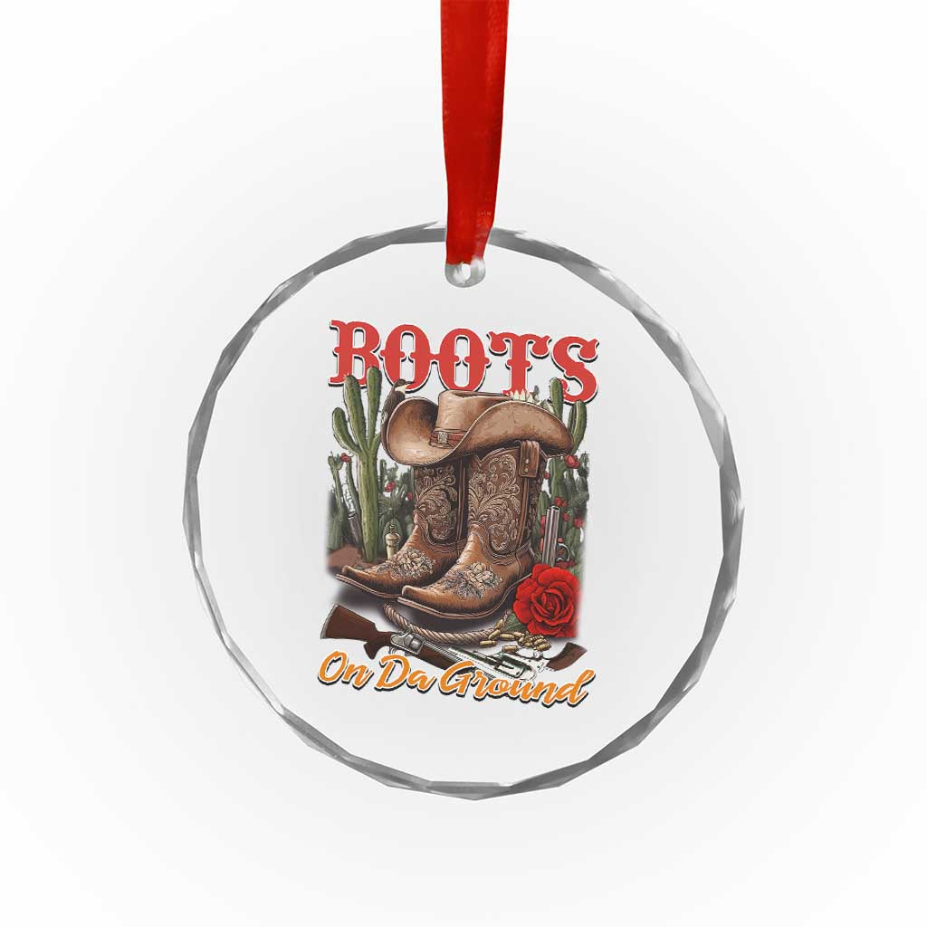 Boots On The Ground Crystal Glass Ornament Cowgirl Line Dance Western Cowboy TS02