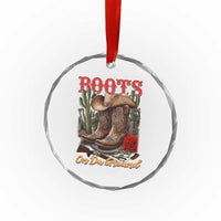 Boots On The Ground Crystal Glass Ornament Cowgirl Line Dance Western Cowboy TS02