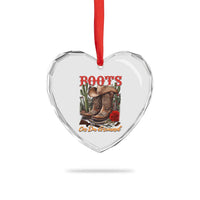 Boots On The Ground Heart Crystal Glass Ornament Cowgirl Line Dance Western Cowboy - Wonder Print Shop