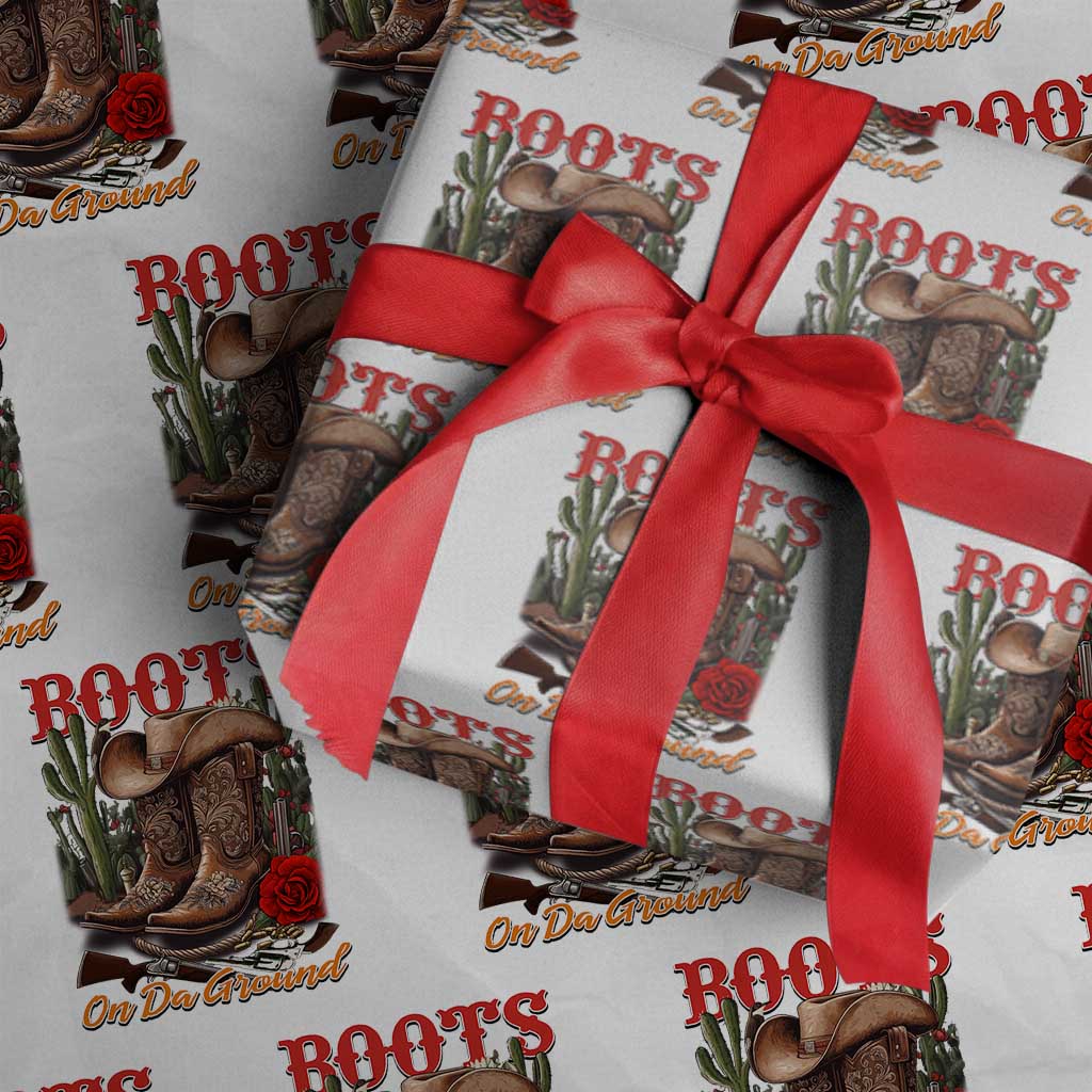 Boots On The Ground Wrapping Paper Roll Cowgirl Line Dance Western Cowboy - Wonder Print Shop