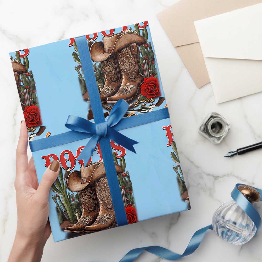 Boots On The Ground Wrapping Paper Roll Cowgirl Line Dance Western Cowboy - Wonder Print Shop