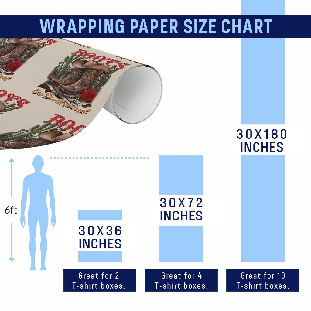 Boots On The Ground Wrapping Paper Roll Cowgirl Line Dance Western Cowboy - Wonder Print Shop