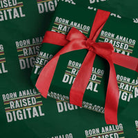 Born Analog Raised Digital Wrapping Paper Roll Vintage Sunset Retro Tech Graphic TS02