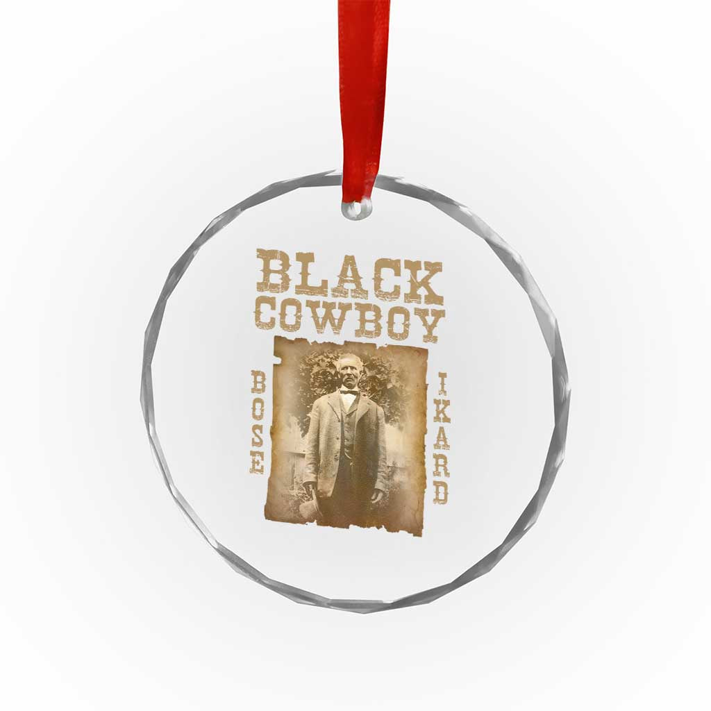 Bose Ikard Crystal Glass Ornament Black Cowboy Western Legend Vintage TS02