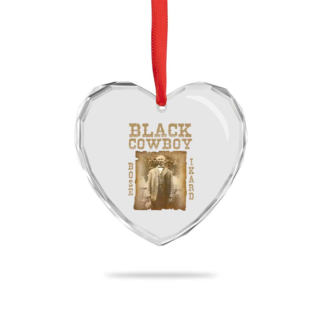 Bose Ikard Heart Crystal Glass Ornament Black Cowboy Western Legend Vintage - Wonder Print Shop