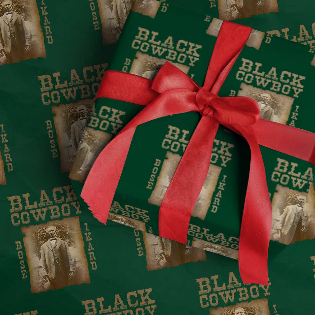Bose Ikard Wrapping Paper Roll Black Cowboy Western Legend Vintage - Wonder Print Shop