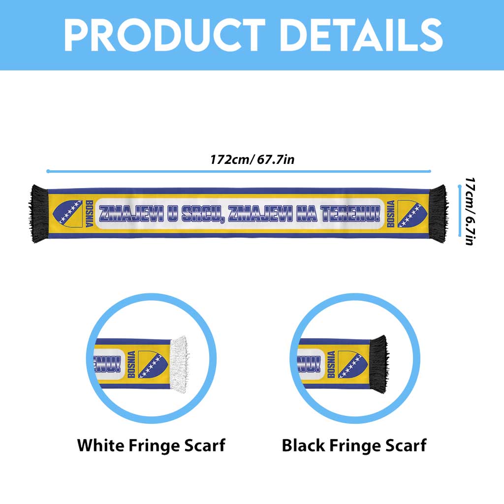 Bosnia and Herzegovina 2026 Football Personalised Soccer Scarf Go Zmajevi