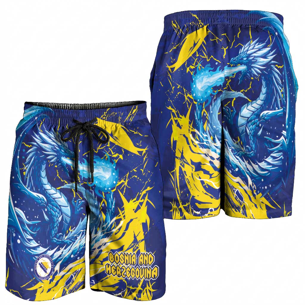 Bosnia and Herzegovina Football Shorts for Men Zmajevi Mascot Sporty Style