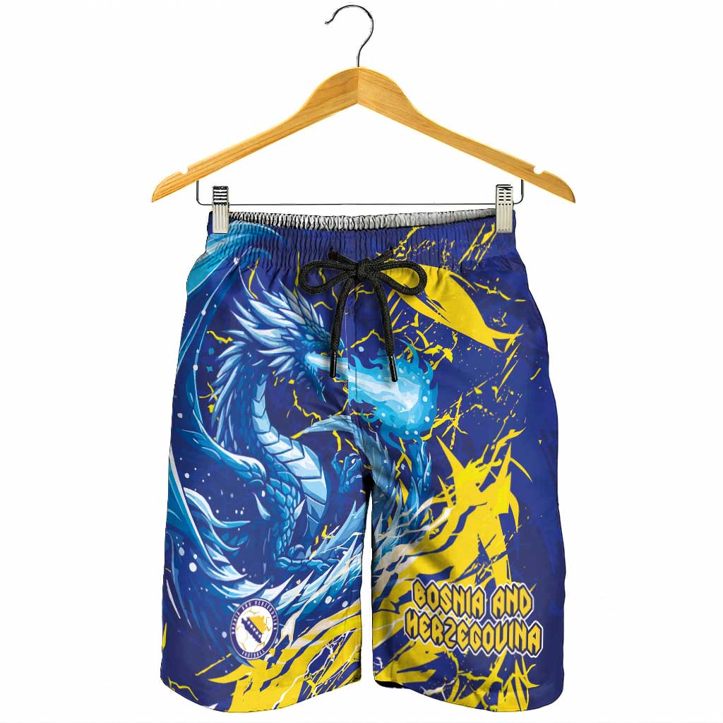 Bosnia and Herzegovina Football Shorts for Men Zmajevi Mascot Sporty Style