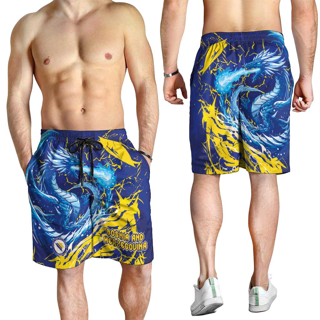 Bosnia and Herzegovina Football Shorts for Men Zmajevi Mascot Sporty Style