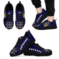 Bosnia And Herzegovina Football Sneakers Fierce Dragon With National Stars And Checker Patterns