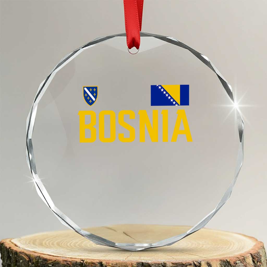 Bosnia and Herzegovina Pride Crystal Glass Ornament BiH Bosnian Flag Souvenirs