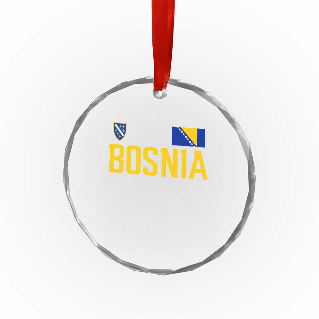 Bosnia and Herzegovina Pride Crystal Glass Ornament BiH Bosnian Flag Souvenirs