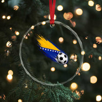 Bosnia and Herzegovina Soccer Lover Bosnian Flag Crystal Glass Ornament