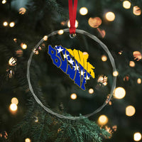 Bosnia And Herzegovina Word Art Map Crystal Glass Ornament Bosnian Pride Gift