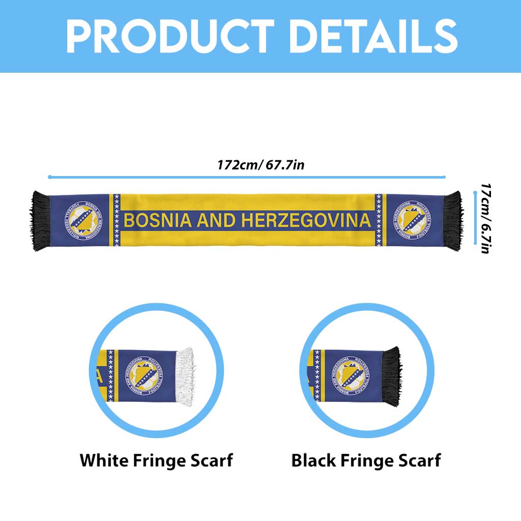 Bosnia and Herzegovina World Football 2026 Soccer Scarf Go Zmajevi Road To Glory
