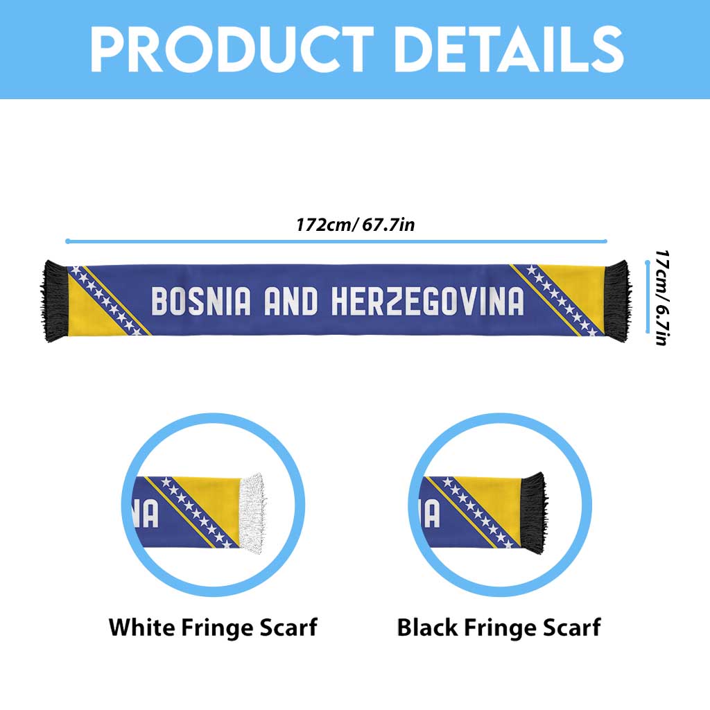 Bosnia and Herzegovina World Football 2026 Soccer Scarf National Pride Never Stops